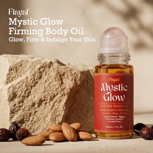 Luxury Firming Body Oil with Rose Quartz Roll-On - Red, 1.7 Fl Oz Pack of 2