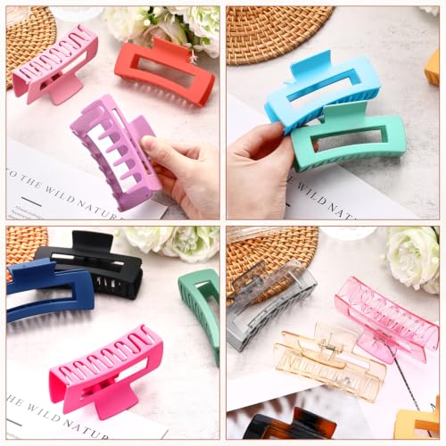 36 Pack Large Rectangular Hair Claw Clips - 18 Colors, 4.1 Inch