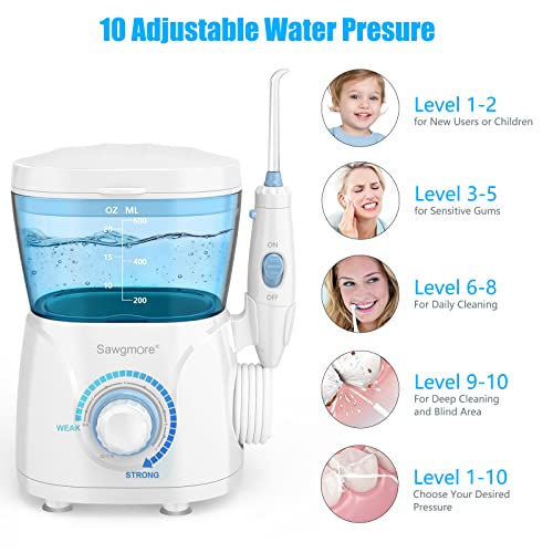 Water Dental Flosser for Teeth 600ML Electric Oral Irrigator - White