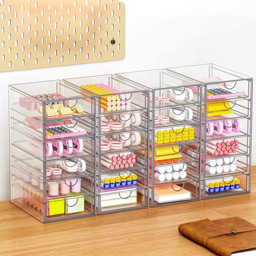 YFXCVSL 6-Pack Acrylic 31-Drawer Makeup & Storage Organizer for Desk