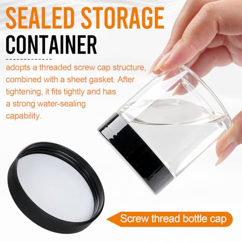 60 Pack 4 Oz Plastic Cosmetic Jars with Lids Labels - Slime & Beauty Storage - Variation of THIS listing