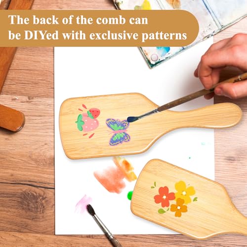 24 Pcs Bamboo Hair Brushes for Detangling & Scalp Massage - Zyghjort Bamboo/24