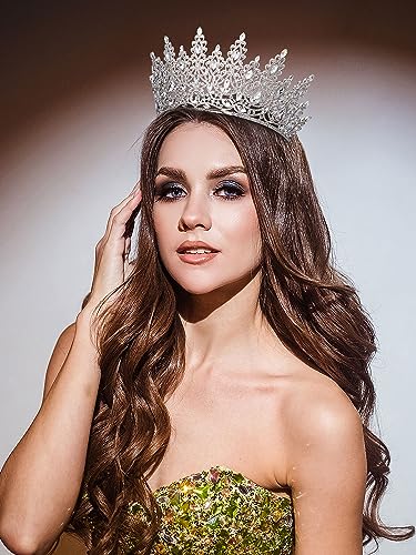 Silver Tiara Crown for Women & Girls - Wedding, Quinceanera, Prom Headpiece