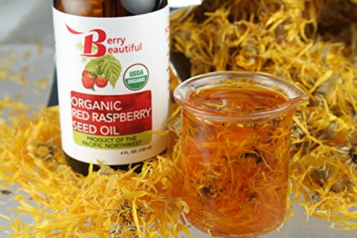 Berry Beautiful Organic Red Raspberry Seed Oil - 1 Fl Oz, Cold-Pressed Skin & Hair Moisturizer