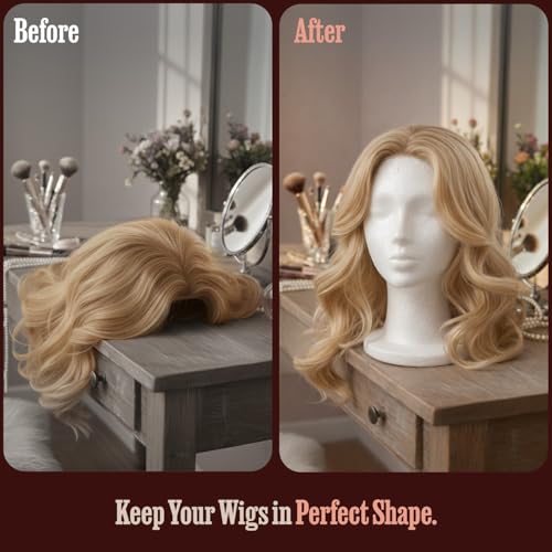 11.4-Inch White Styrofoam Mannequin Head for Wigs & Display 2 Pack - Salon Use