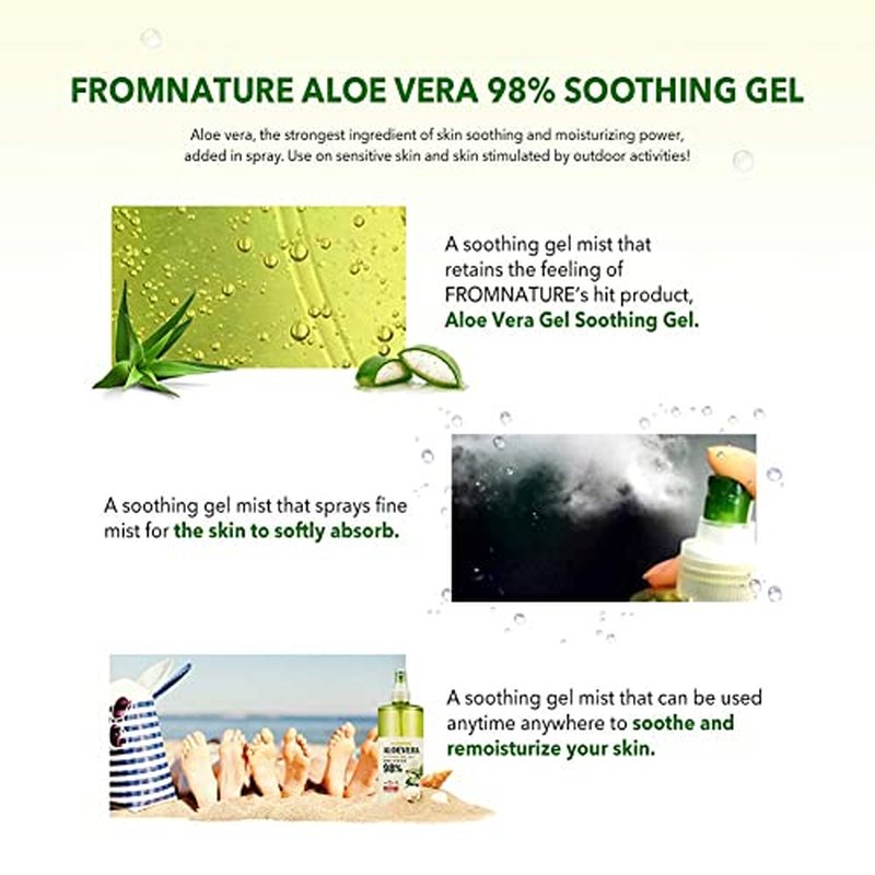 Aloe Vera 98% "Moisture Soothing Gel Mist - 13.5 fl oz. (400 ml) for FROMNATURE