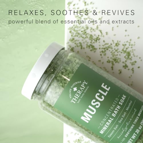 Muscle Bath Soak with Eucalyptus Mint - Mineral Salt Pack of 4 - Therapeutic Relaxation