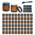 40-Pack 4 oz Amber Glass Jars with Lids - Small Airtight Cream Containers