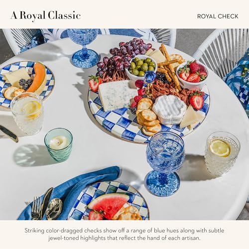 Charcuterie Serving Board - Blue & White Royal Check, MacKenzie-Childs, Variation of THIS listing