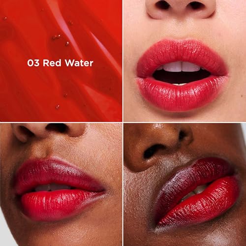 Clarins Water Lip Stain, 03 Red Water and Lip Oil, 03 Cherry Bundle | Buildable, Matte Finish Lip Stain | Sheer, High Shine Finish Lip Oil
