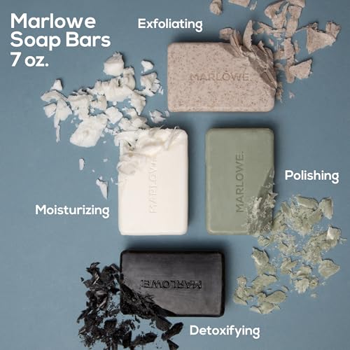 MARLOWE Body Scrub Soap Bar Sage + Fir 7 oz Pack of 3 - Exfoliating Vegan Natural