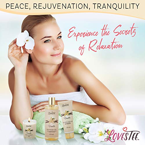 Luxury Spa Gift Basket for Women - Vanilla Bath & Body Set with Candle & Eye Mask