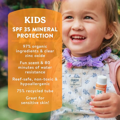 Kids Mineral Sunscreen Set SPF 40 Cream & SPF 35 Stick - 2.9 Fl Oz + 0.65 Ounce Pack of 2