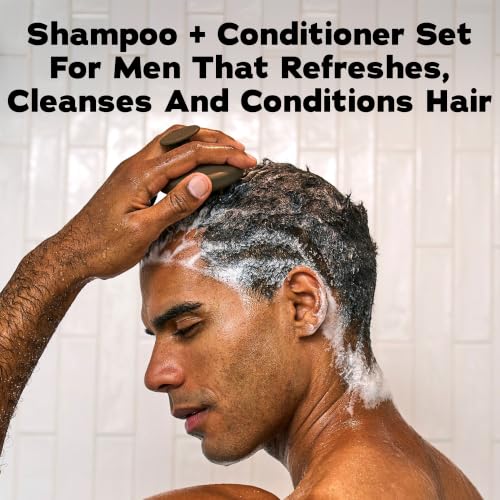 Men's Natural Shampoo & Conditioner Set with Bourbon Wood Barrel Scent - 11 fl oz, 2 Pack