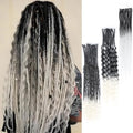 White Dreadlock Extensions 3 in 1 24 Inch, 30 Strands - Gray/White Mixed Variation