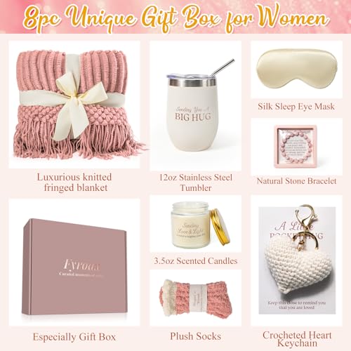 Get Well Soon Gift Basket for Women – Care Package with Blanket, Tumbler, Socks & More