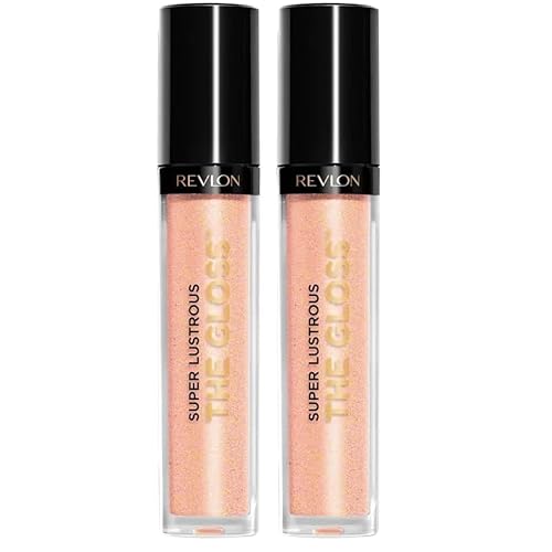 REVLON Super Lustrous Lip Gloss, Non-Sticky, Hydrating, High Shine Finish, 255 Sandstorm, 0.13 oz (Pack of 2)