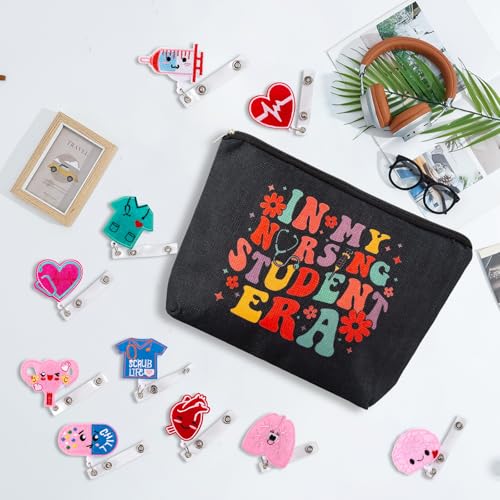 Nurse Makeup Bag+10 Pcs Trinket,Nursing Student Gifts,The Memories In My Nursing Student Era,Nurse Graduation Gifts,Future Nurse Gift, Medical Student Gift, International Nurses Day Presents