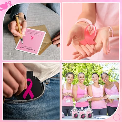 Geetery 72 Pcs Women Breast Cancer Awareness Gift Set Black Pink