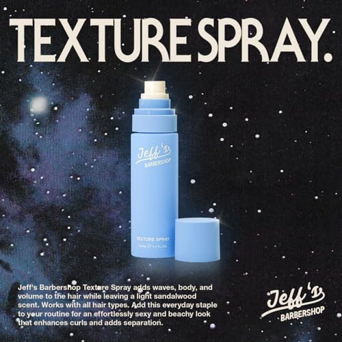 Jeff's Barbershop Sea Salt Texture Hair Spray 3.4 fl oz - Light Hold, Volumizing & Thickening for Men & Women, Clear Variant