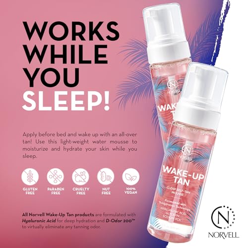 Norvell Wake-Up Tan Self Tanning Mousse 5.5 oz - Clear, Hydrating, Gradual Sunless Tan