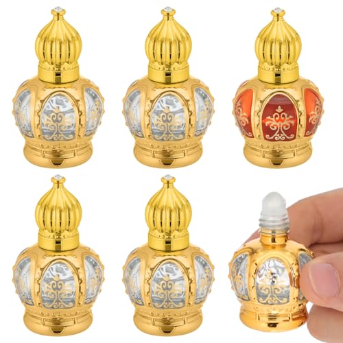 Glass Roll-On Bottles 6 Pack 15ml Leak-Resistant Essential Oil & Perfume Containers