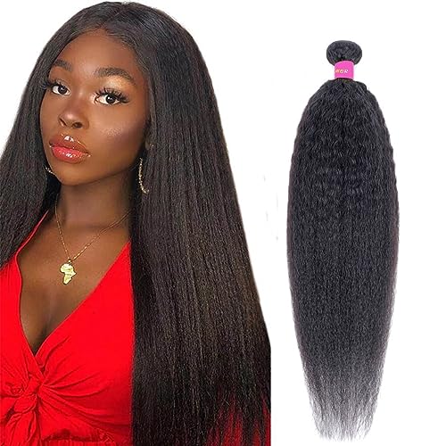 Kinky Straight Hair Bundles 20 Inch Human Hair Yaki Straight Weft - Single Bundle