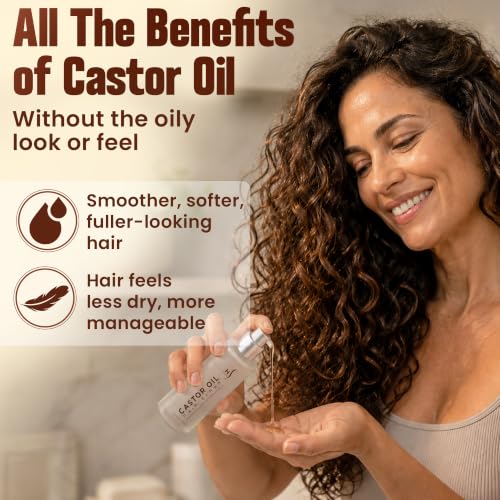 HerStyler Castor Oil Hair Serum 2 Pack - Nourishing Argan & Vitamin E for Frizz & Dry Ends