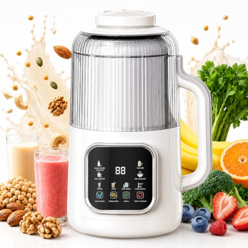 White 11-in-1 Electric Milk Maker - 46oz Soy, Nut, Oat, Plant Milk, Self-Cleaning