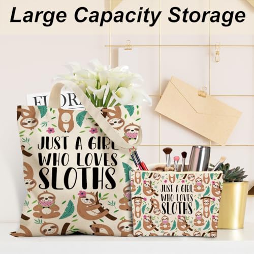 Giraffe Wolves Foxes Bunnies Sloths Monkeys Snakes Cosmetic Makeup Bag Beach Canvas Tote Bag for Women Christmas