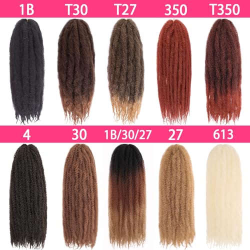 18 Inch Marley Twist Braiding Hair - 8 Pack, 1B# Natural Black, Crochet Faux Locs