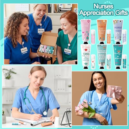 Nurse Appreciation Gift Set 48 Pcs - Hand Cream & Lip Balm Bulk for Healthcare Workers - Variation of 48