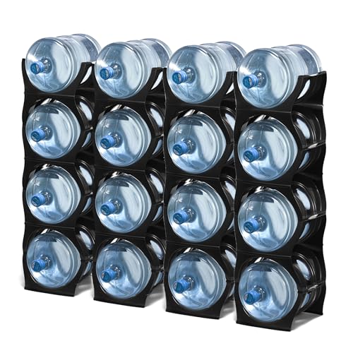 Water Bottle Storage Rack for 3-5 Gallon Jugs - Black, 4 No Shelf