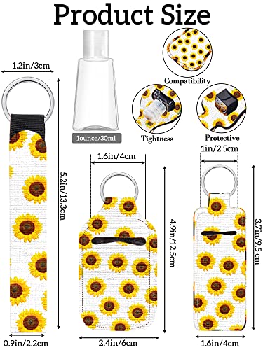 Travel Hand Sanitizer Keychain Holder Set with Lipstick Case Floral Style - 40 Pcs