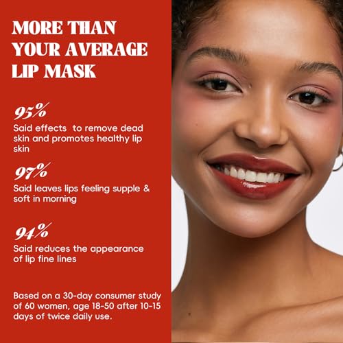ANRCOLLECT Lip Scrub and Lip Mask Set- Lip Treatment Care Kit with 2 Lip Exfoliator Scrub & 2 Lip Butter Mask, Intense Hydration Set for Dry Chapped Cracked Lips (4 Pack), Valentines Day Gifts