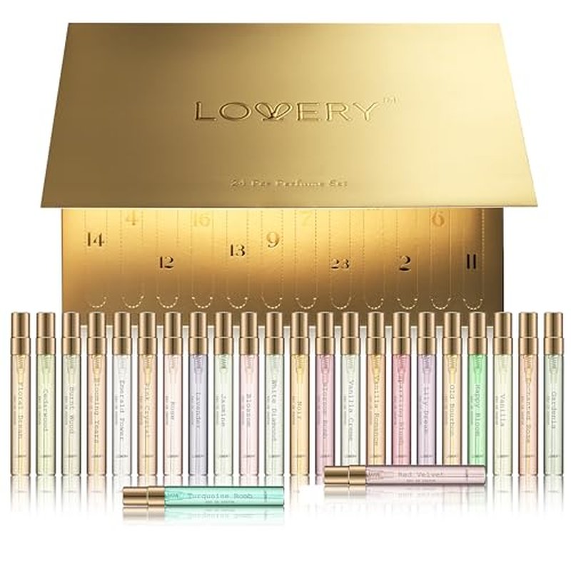 Advent Calendar 2025 Adult Women ? 24pc Perfume Gift Set for Her ? Christmas Beauty Gifts for Women, Wife, Mom, Teen Girls Floral Fragrance Sampler, Travel-Size Perfumes - Holiday Countdown Calendar