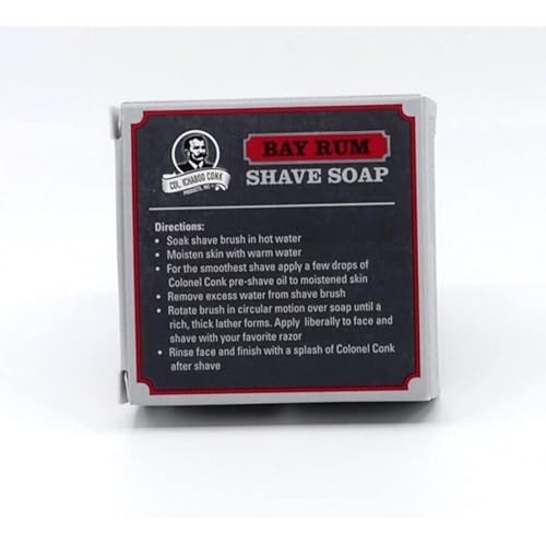 Colonel Conk Worlds Famous Shaving Soap, Bay Rum (Net Weight 4.50 Oz) - Two Pack