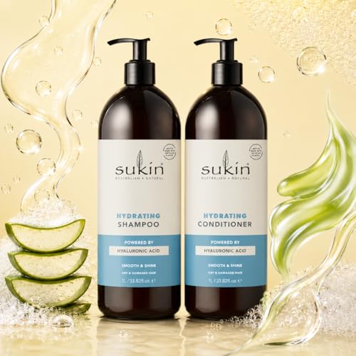 Sukin Hydrating Shampoo 33.82oz Vegan Natural Hair Care with Shea & Coconut (1 Pack)
