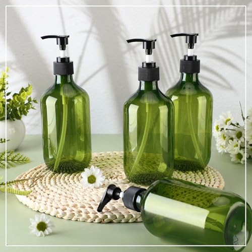 Green Plastic Pump Bottles Set 12 x 16.9 oz Dispensers for Soap & Liquids Variation of THIS listing