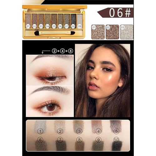 Green Eyeshadow Palette 9 Colos, Highly Pigmented Matte Shimmer Glitter Lime Forest Green Eye Shadow Palette for Hazel Eyes, Long Lasting Dark Emerald Wicked Makeup for Daily,Festival, Blendable,Vegan