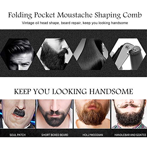 Folding Pocket Moustache Shaping Comb
