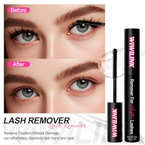 Lash Glue Remover for Lash Extensions Eyelash Extension Remover 5 ML Gentle Eyelash Glue Remover DIY Lash Clusters Remover Mascara Wand Cluster Lashes Removal Gentle Eye Cleanser