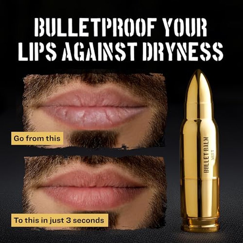 Bullet Lip Balm for Men (Vanilla & Peppermint) ? Cool Gifts for Gun Owners, Unique Gifts for Men, Tactical Gifts for Dad, All-Natural Moisturizing Lip Care