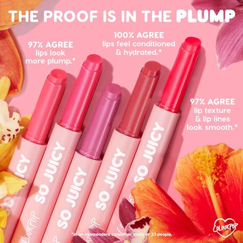 ColourPop So Juicy Plumping Lip Gloss Balm - Hydrating Lip Gloss & Balm Hybrid with Peptides - Non-Sticky Formula - Visibly Plumps Lips & Delivers Buildable Color - Passenger Princess (0.07 oz)