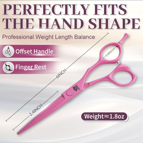 6 Inch Hair Cutting Scissors - 440C Steel Professional Shears with Ergonomic Handle