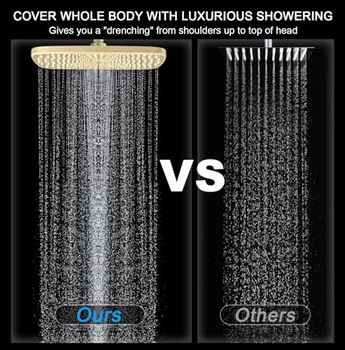 12-Inch High Pressure Rain Shower Head with Handheld Spray - 9 Modes