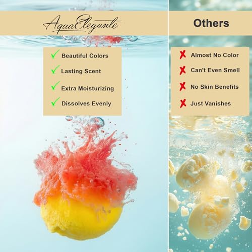 Aqua Elegante Floral Bath Bombs Gift Set of 12 Large Scented Fizzies with Shea & Coconut Oil - Flowers Variation 12