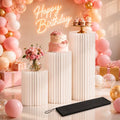 3Pcs Cylinder Stands for Party, Round Cardboard Pedestals with