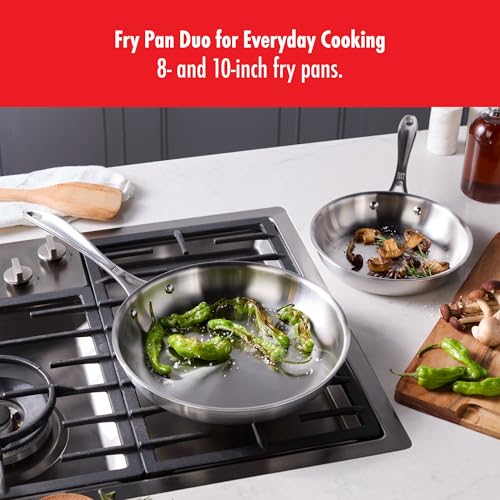 Stainless Steel Fry Pan Set - Oven Safe Up To 500°F, 8 & 10 Inch