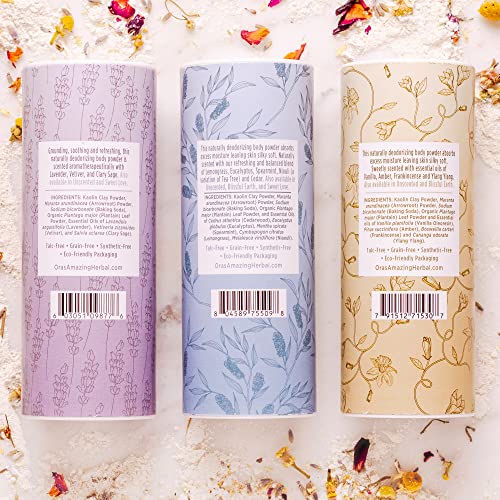 TalC-Free Body Powder Variety Pack with Essential Oils - 3-Pack, 2.5 oz Each